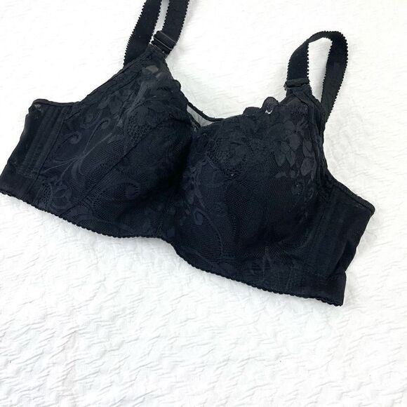 BUY 1 GET 1 FREE 38c lace black wide back smoothing comfortable bra full coverag - Picture 2 of 11
